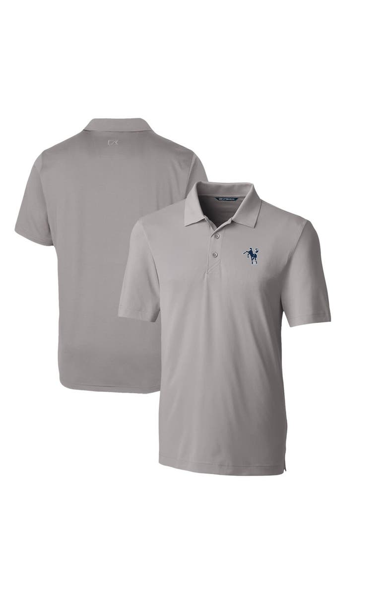 Cutter & Buck Men's Cutter & Buck Gray Indianapolis Colts Throwback Logo Big & Tall Forge Stretch Polo, Alternate, color, 