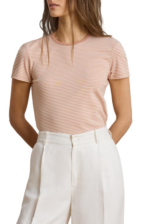 Refined Stripe Stretch Cotton Top (Regular & Petite)