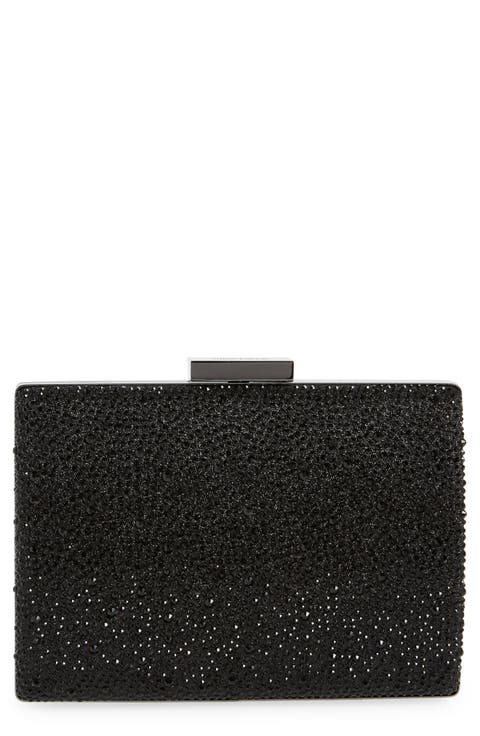 Gabby Metallic Hot Fix Crystal Clutch