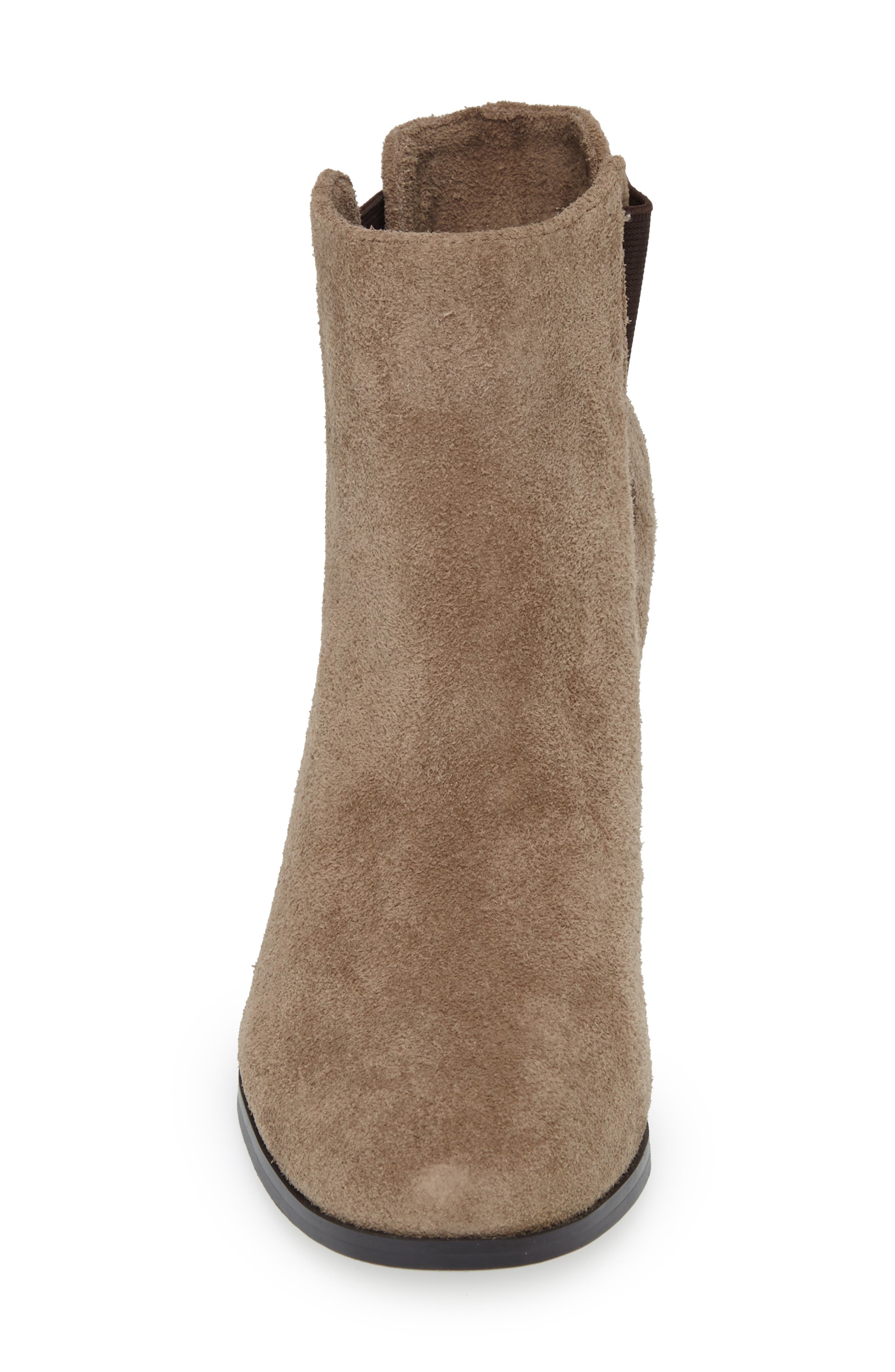 'Lylee' Suede Bootie, Alternate, color, SMOKE TAUPE/ DARK BROWN