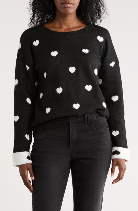 Scattered Heart Pullover Sweater