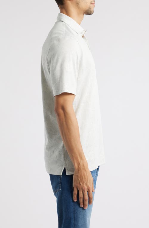 Johnston & Murphy Paisley Jacquard Polo In Light Gray