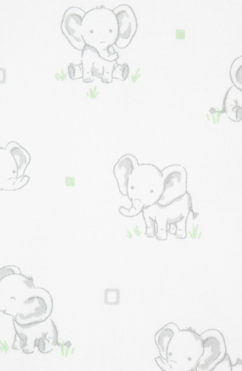 Little Me 5-Piece Elephant Theme Organic Cotton Bodysuit & Pants Set, Alternate, color, White