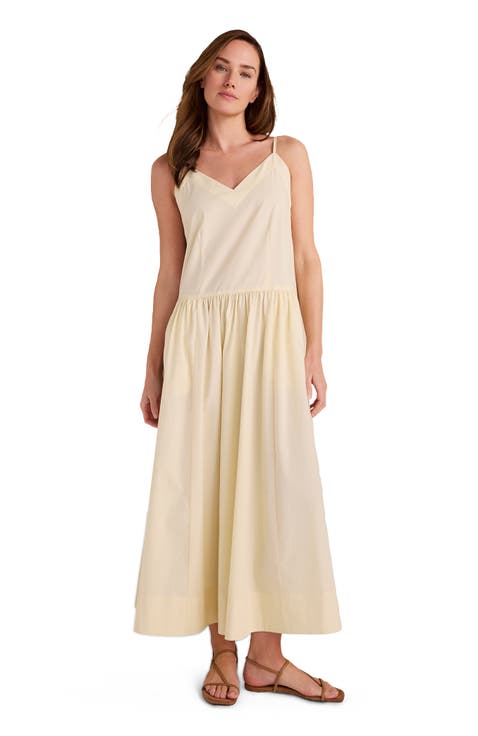 Organic Cotton Poplin Strappy Maxi Dress