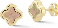 Ember Fine Jewelry 14K Mother-Of-Pearl Clover Stud Earrings