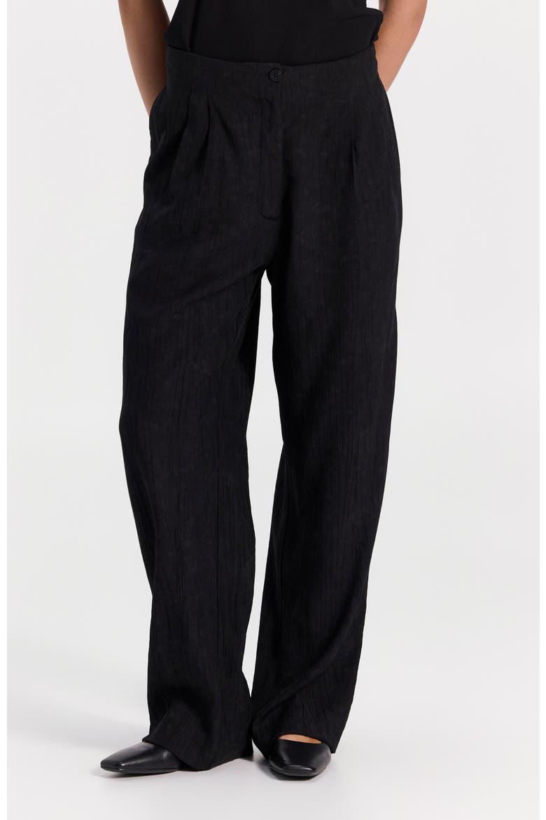Textured Straight-Leg Pants, Main, color, Black