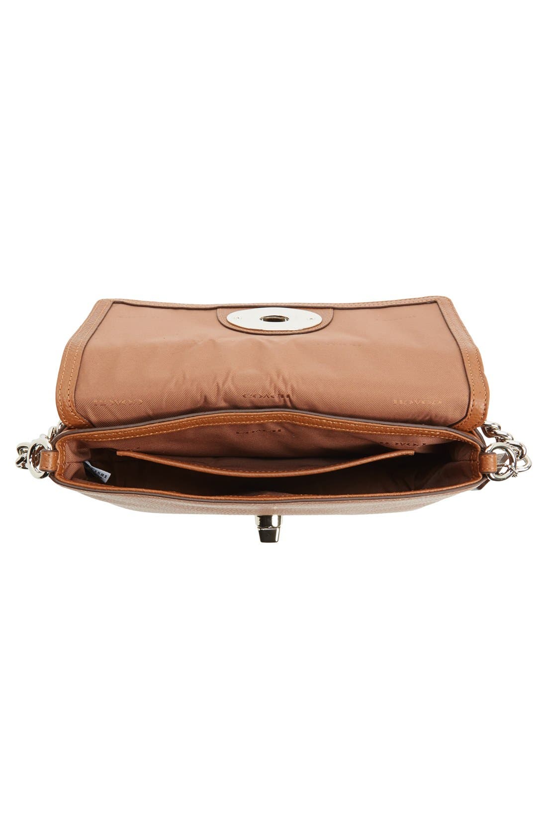 'Crosstown' Pebbled Leather Crossbody Bag, Alternate, color, SADDLE