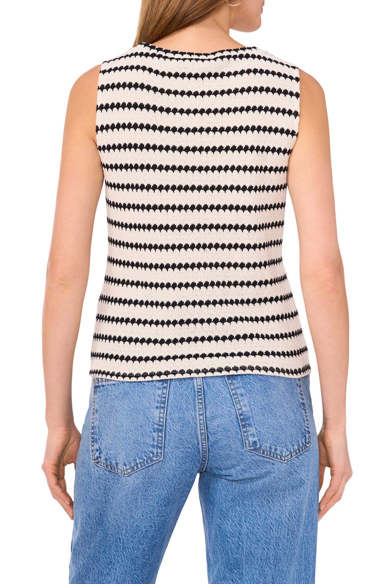 Chevron Stripe Sleeveless Top, Alternate, color, NEW IVORY