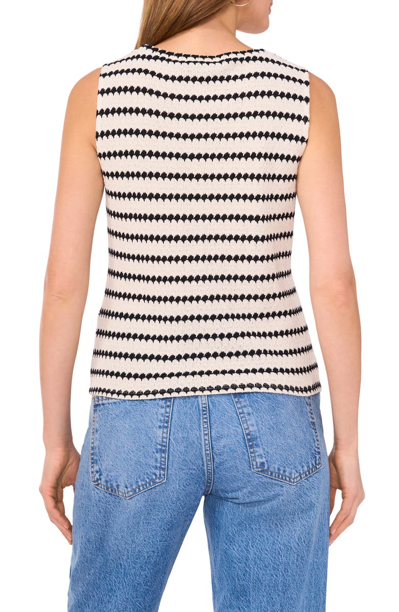 Vince Camuto Chevron Stripe Sleeveless Top, Alternate, color, New Ivory