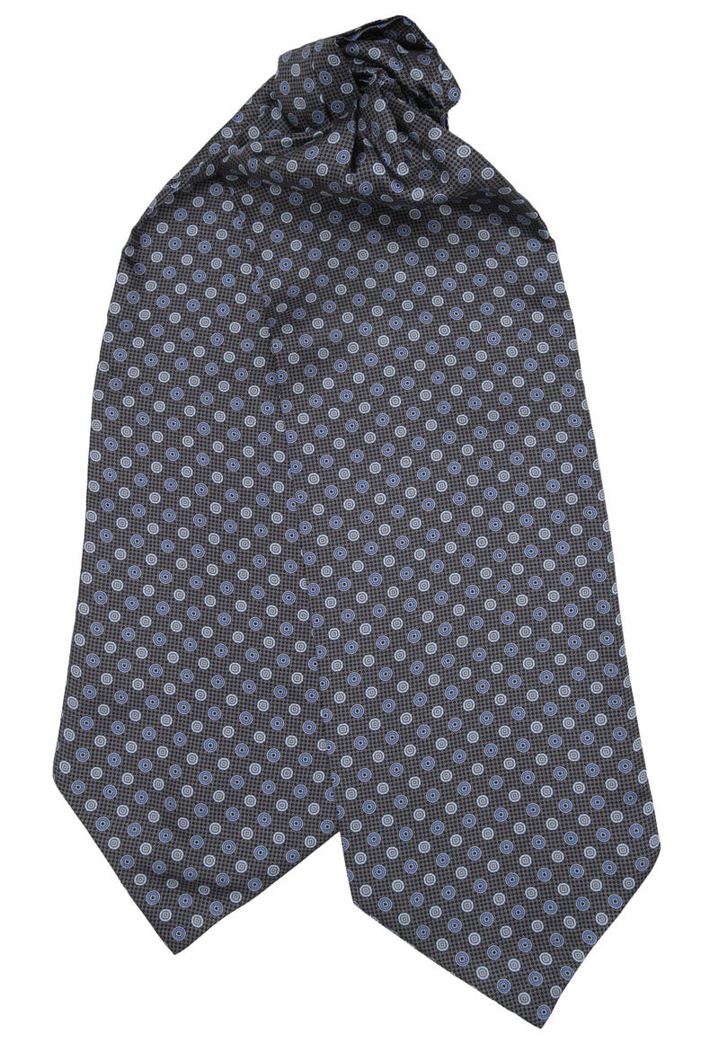 Nino - Silk Ascot Cravat Tie for Men, Main, color, Charcoal