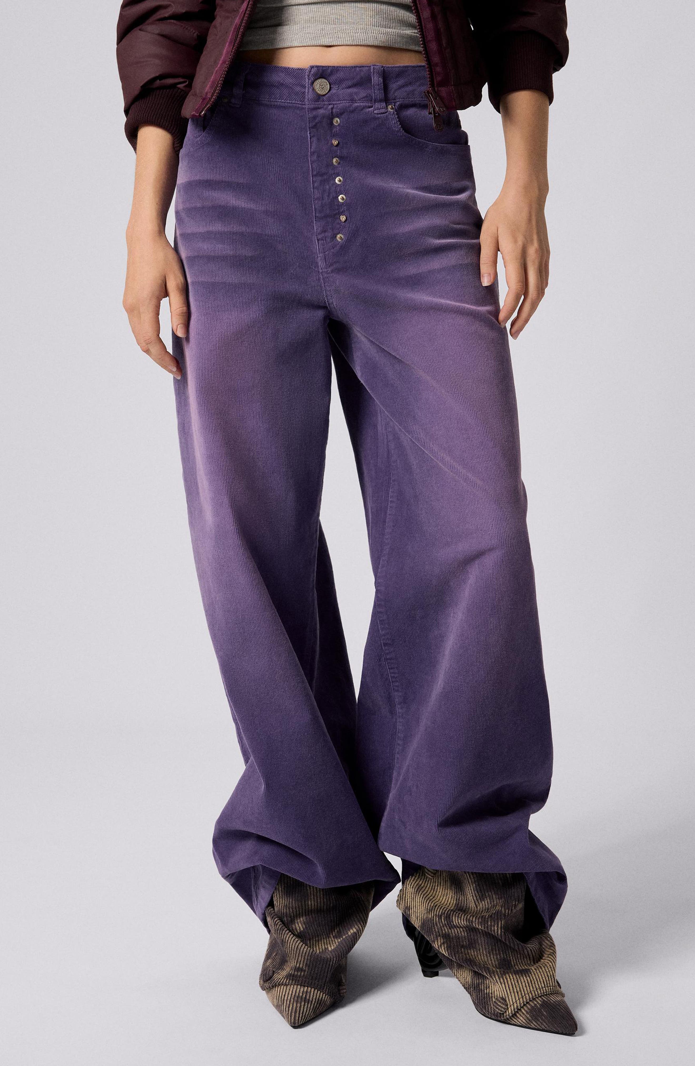 Desigual Stretch Cotton Corduroy Wide Leg Pants