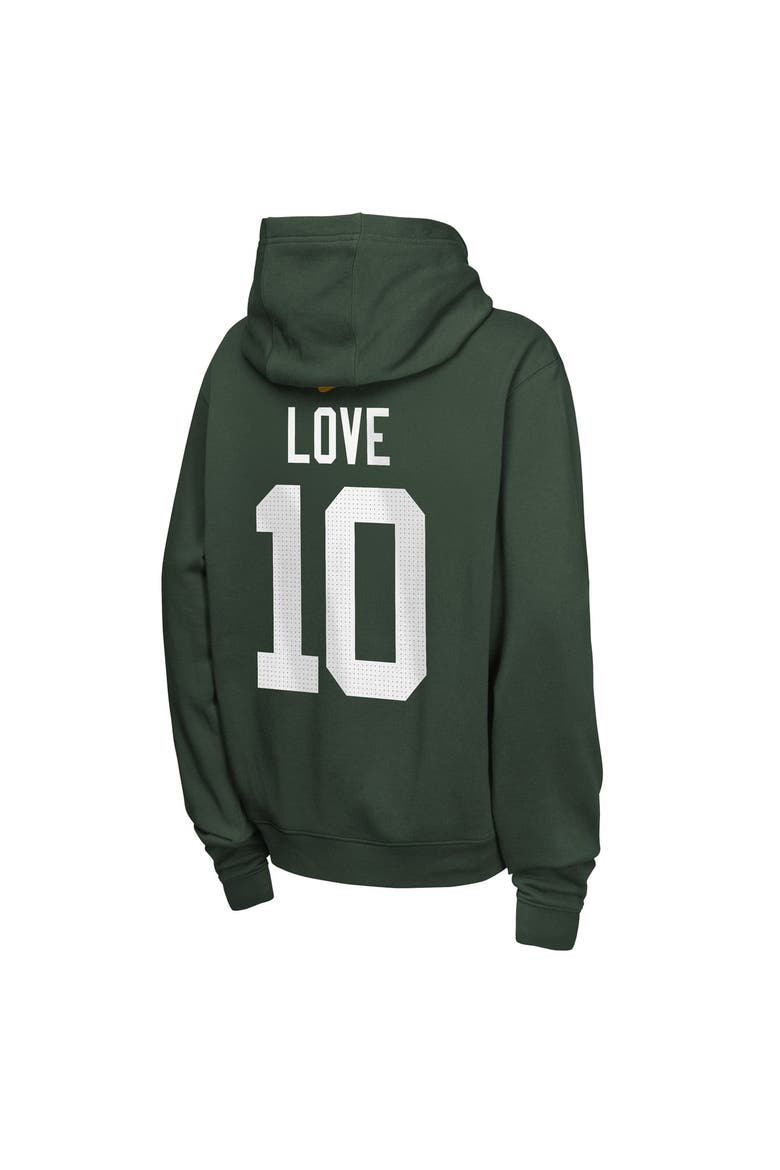Youth Nike Jordan Love Green Green Bay Packers Name & Number Club Fleece Hoodie, Alternate, color, Green