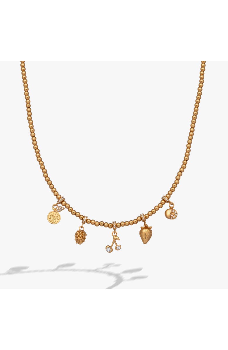 Alex and Ani Summer Fruits Charm Necklace, Alternate, color, Gold