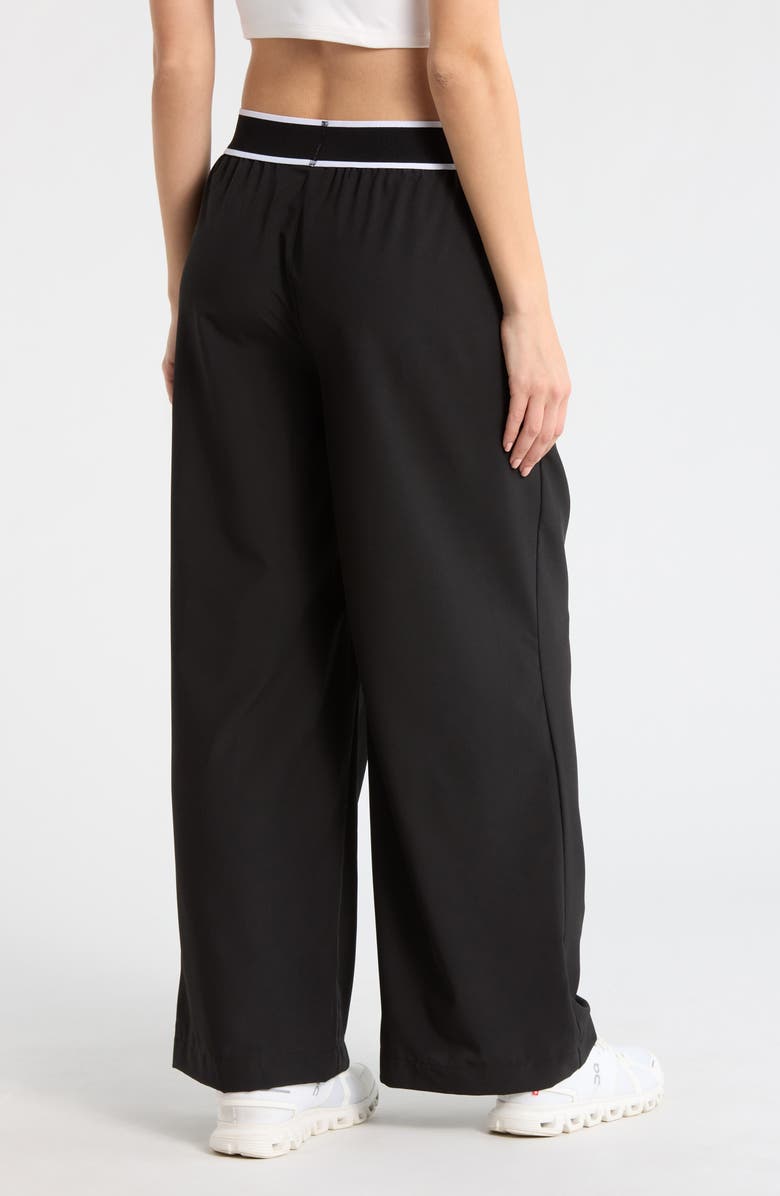 90 DEGREE BY REFLEX Warp X Wide Leg Pants, Alternate, color, Black/ White