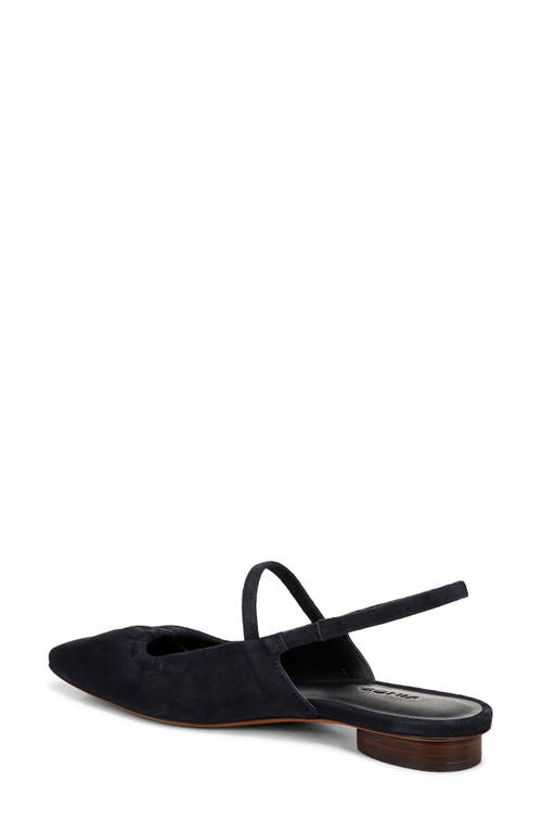 Vince Venice Suede Slingback Ballerina Flats In Blue Ink