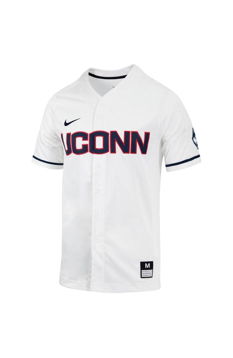 Nike Men's Nike White UConn Huskies Replica Full-Button Baseball Jersey, Alternate, color,