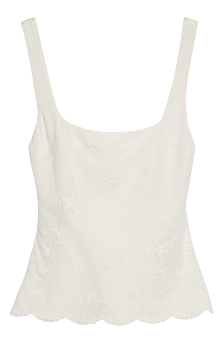 POSSE Cove Embroidered Stretch Silk Tank, Alternate, color, Pearl