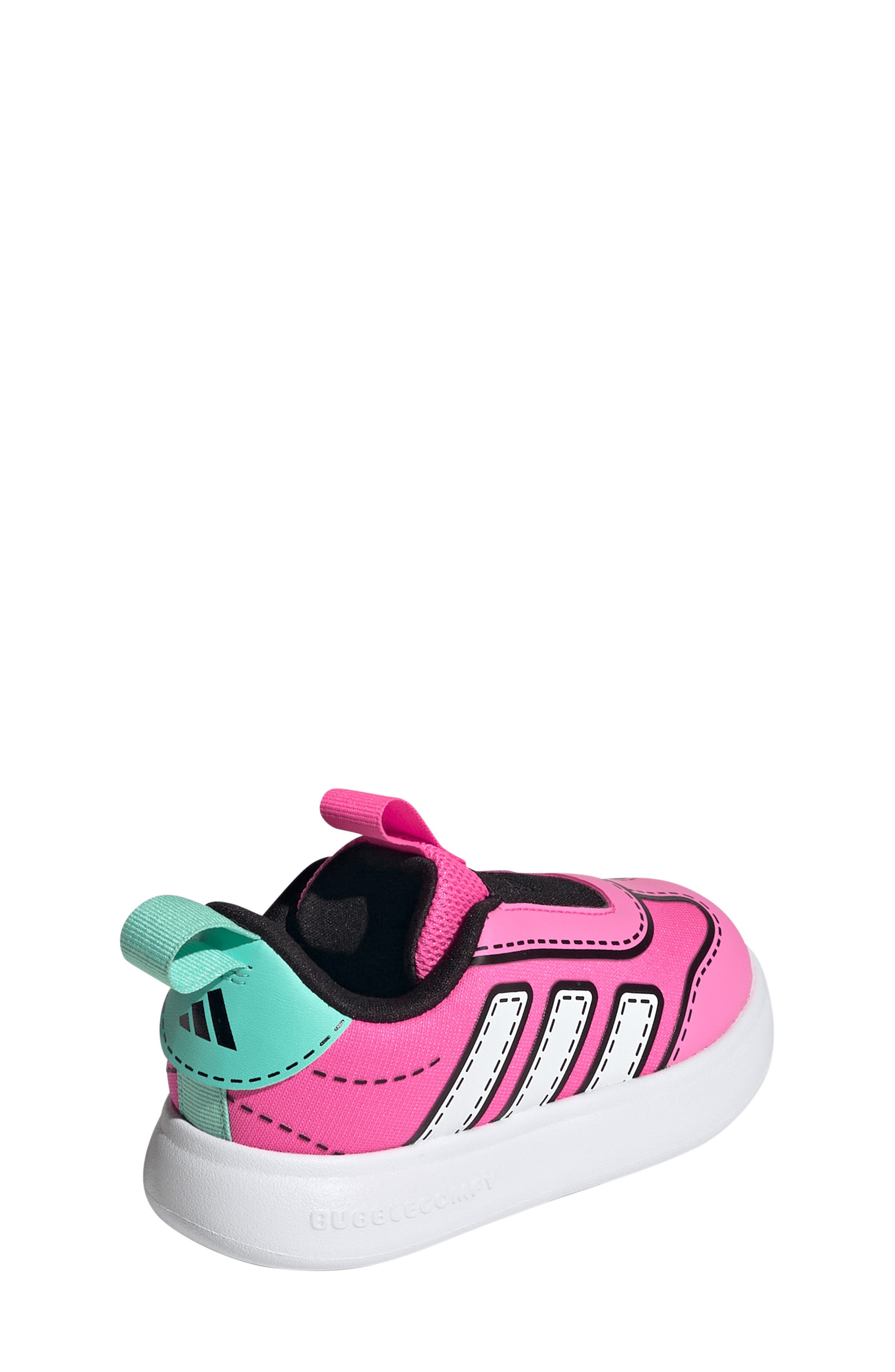adidas Kids' Bubblecomfy Knit Sneaker, Alternate, color, Lucid Pink/ White/ Aqua