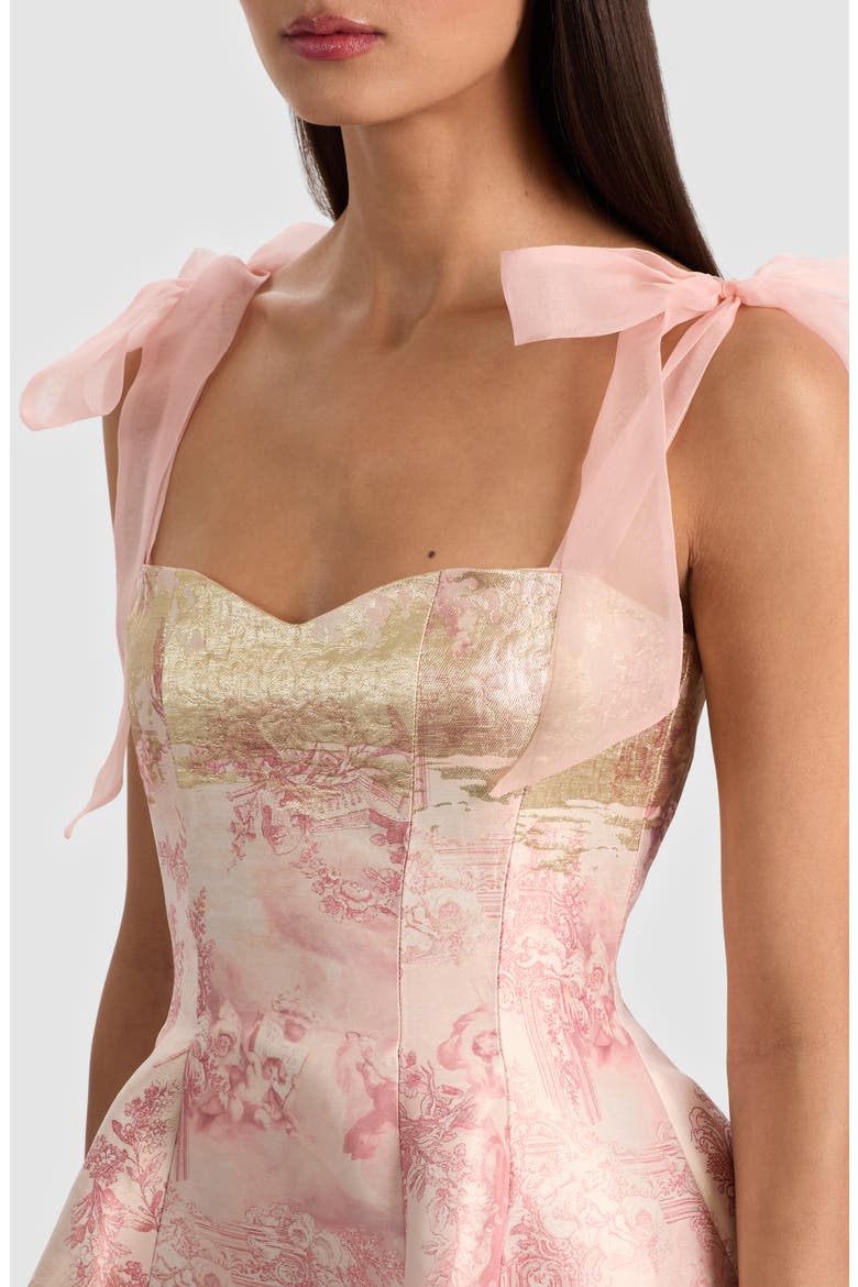 Summer Toile Jacquard Minidress, Alternate, color, ENGLISH ROSE TOILE