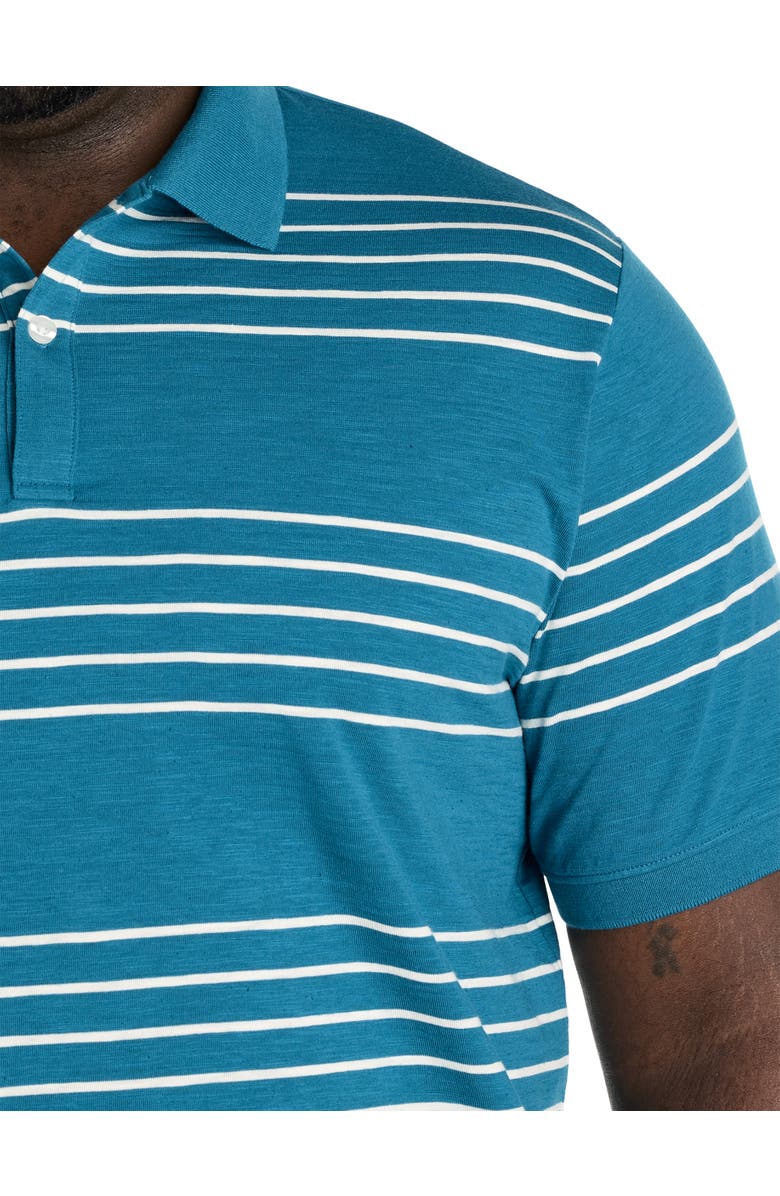 Harbor Bay by DXL Big & Tall Striped Polo Shirt, Alternate, color, Blue