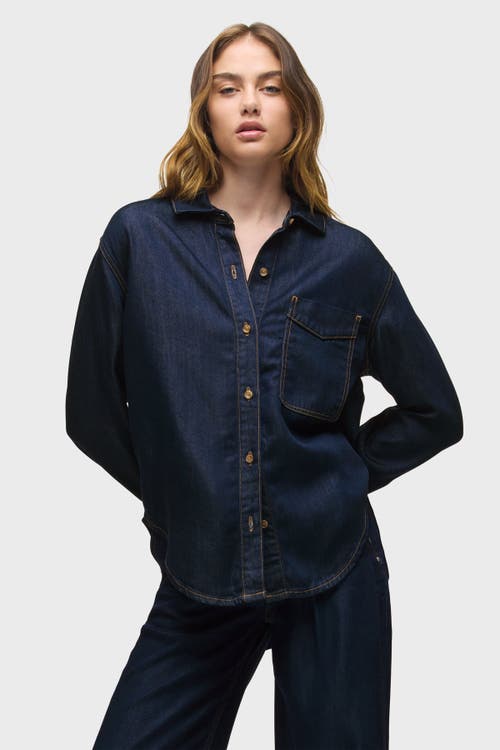 Hudson Jeans Oversized Button Down Shirt In Blue