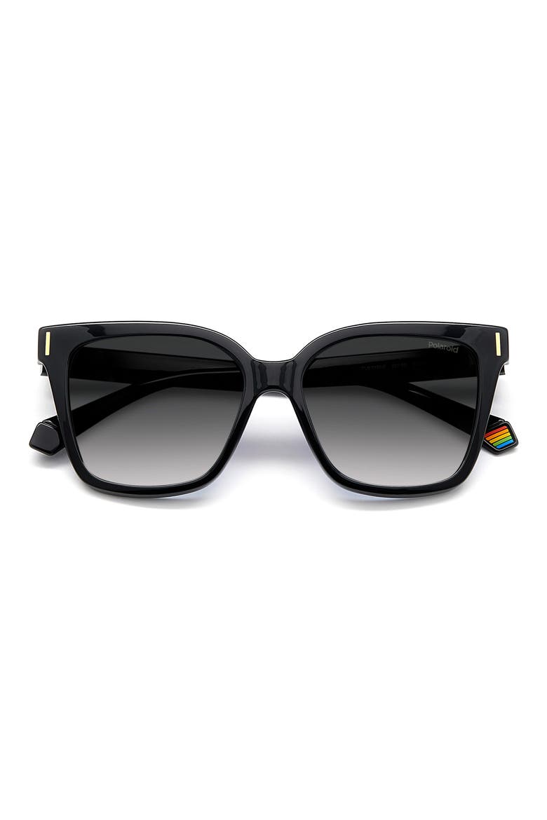 54mm Polarized Cat Eye Sunglasses, Main, color, BLACK/ GRAY POLARIZED