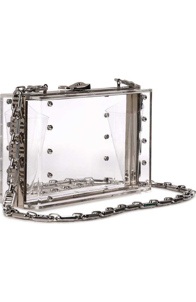 DESERI Halo Crossbody Clutch, Alternate, color, Silver