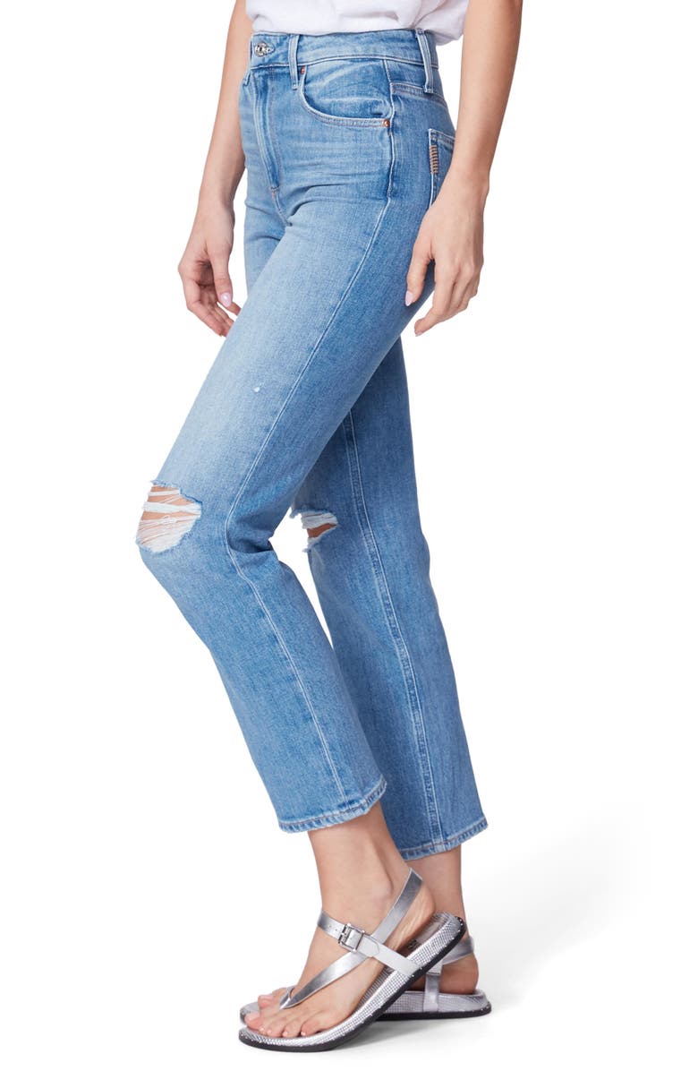 PAIGE Sarah High Waist Ripped Skinny Jeans, Alternate, color, Solera