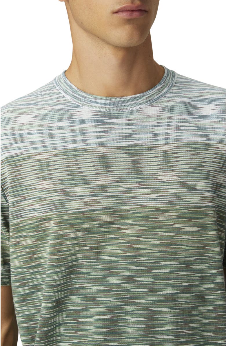 Missoni Crewneck T-shirt In Dégradé Slub Cotton, Alternate, color, 