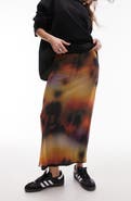 Topshop Print Mesh Maxi Skirt