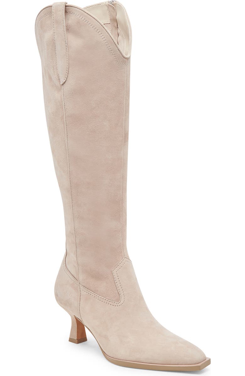 Dolce Vita Ariana Knee High Western Boot, Main, color, Taupe Suede