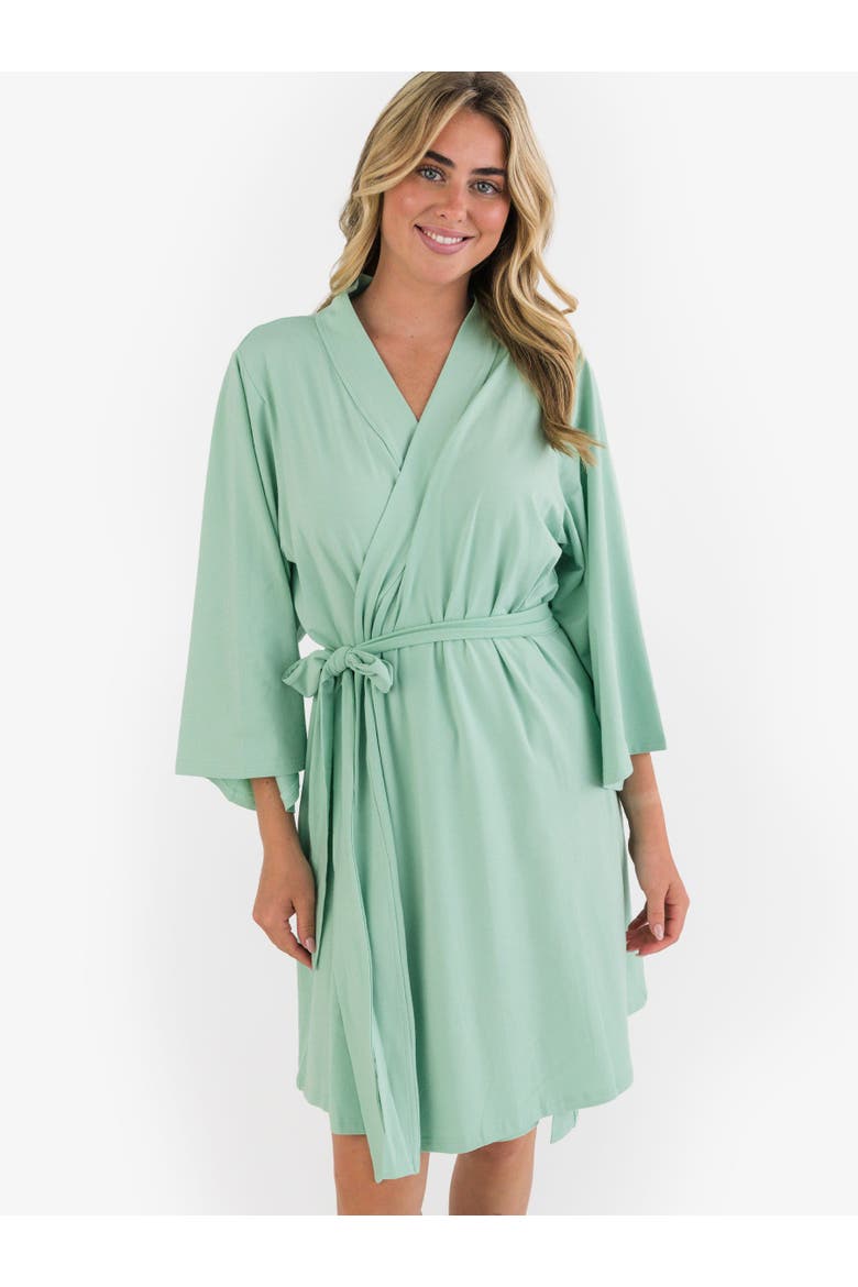 Modal Blend Women's Maternity Robe, Alternate, color, Sage