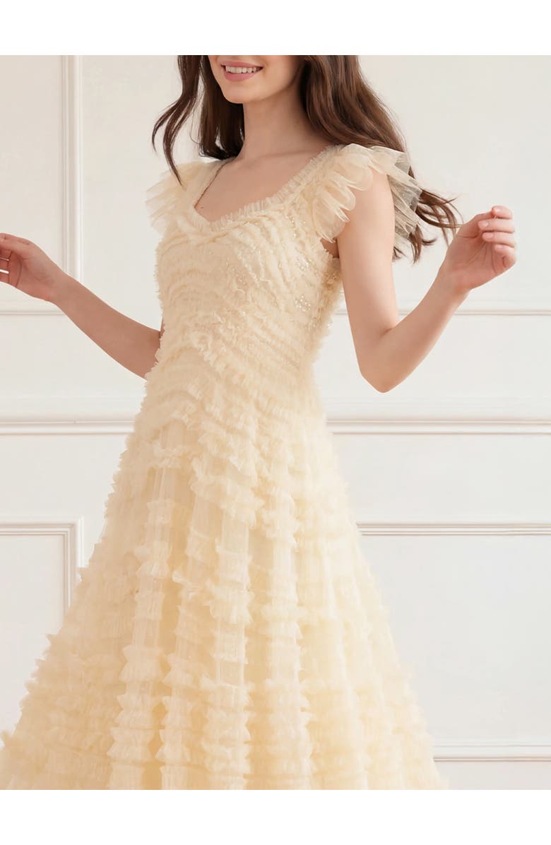 Needle & Thread Amara Backless Dress, Alternate, color, Lemon Sorbet