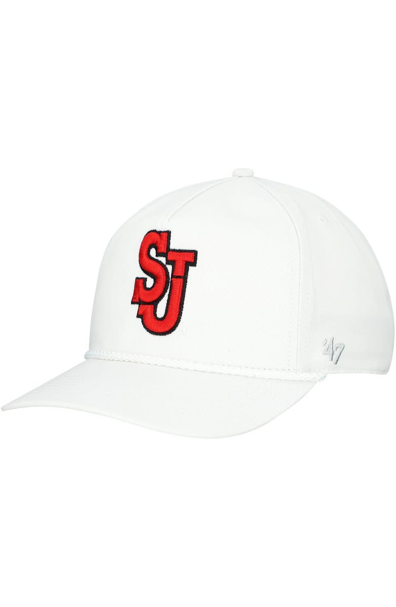 '47 Men's '47 White St. John's Red Storm Logo Rope Hitch Adjustable Hat, Main, color, 