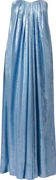 Adrianna Papell Foil Chiffon Strapless Gown