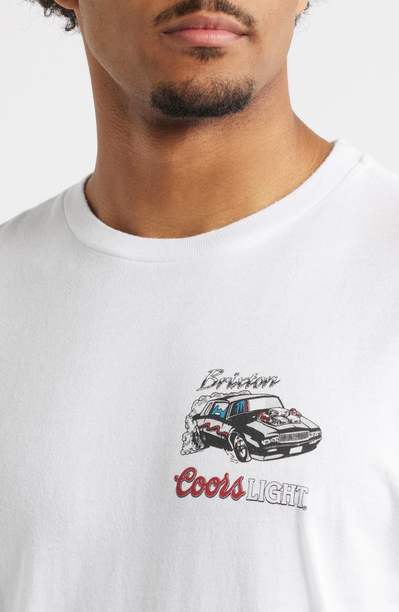 Brixton Coors Light Raceway Graphic T-Shirt, Alternate, color, White