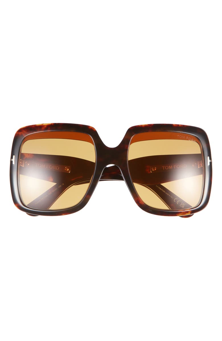 TOM FORD 55mm Square Sunglasses, Main, color, Dark Havana/ Brown