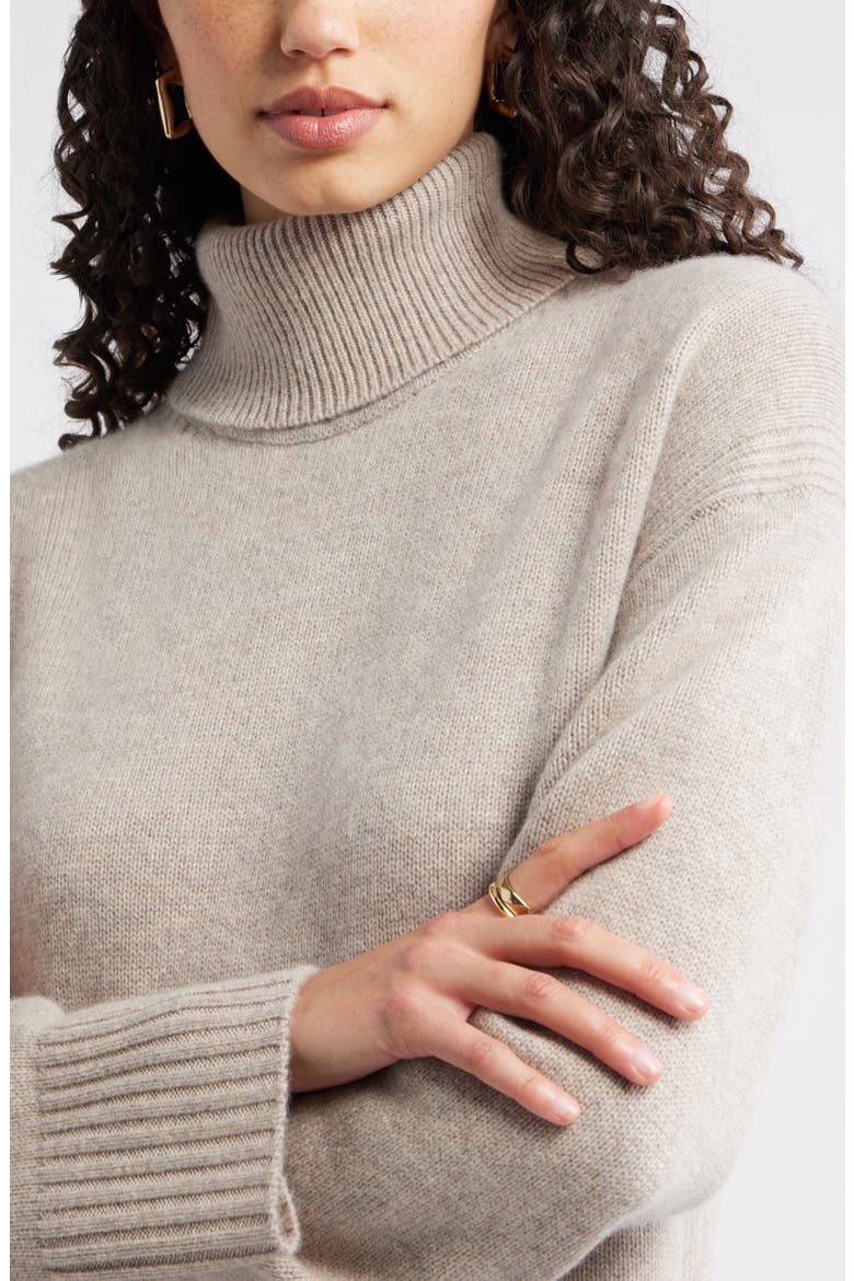 Long Sleeve Wool & Cashmere Sweater Dress, Alternate, color, TAN ETHEREA HEATHER
