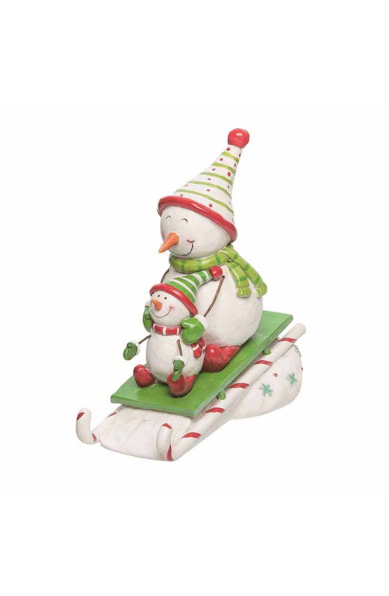 Transpac Resin Multicolored Christmas Candy Cane Sled Decor, Main, color, Multi