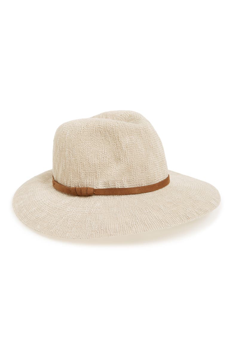 Slub Knit Panama Hat, Main, color, BEIGE