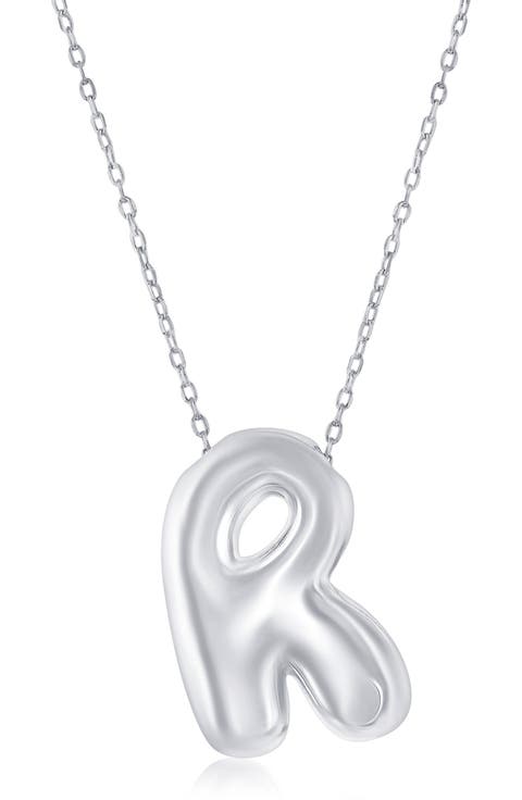 Bubble Initial Pendant Necklace