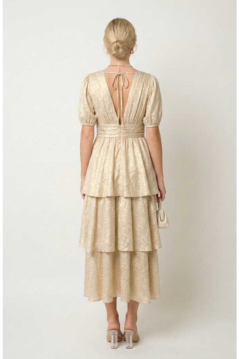 Shimmering Maxi Dress, Alternate, color, Champagne Gold