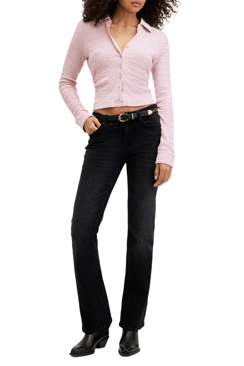 Connie Textured Weave Button-Up Shirt, Alternate, color, SHELL PINK