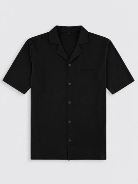 Relaxed Seersucker Camp Collar Shirt