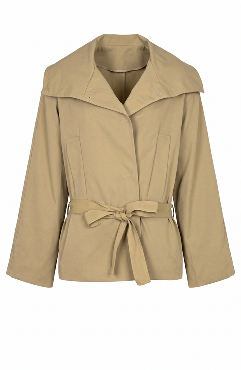 Belted Wide Lapels Wrap Jacket
