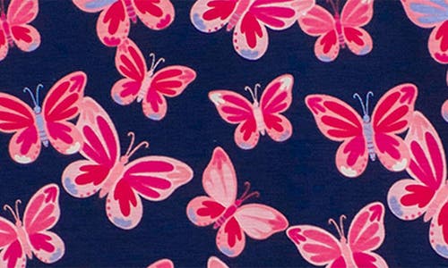Rufflebutts Butterfly Bliss Ruffle Cotton Bubble Romper In Blue