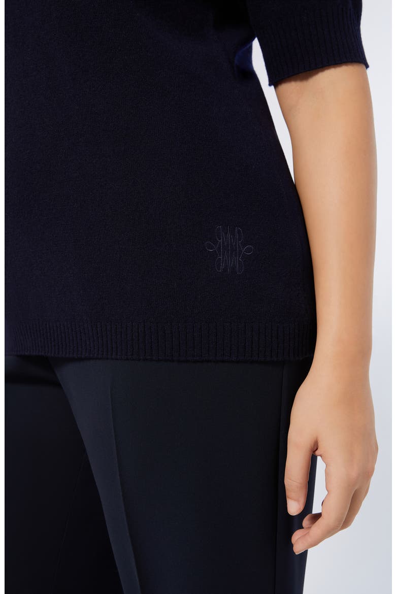 Nepal Turtleneck Short Sleeve Cashmere Sweater, Alternate, color, NAVY
