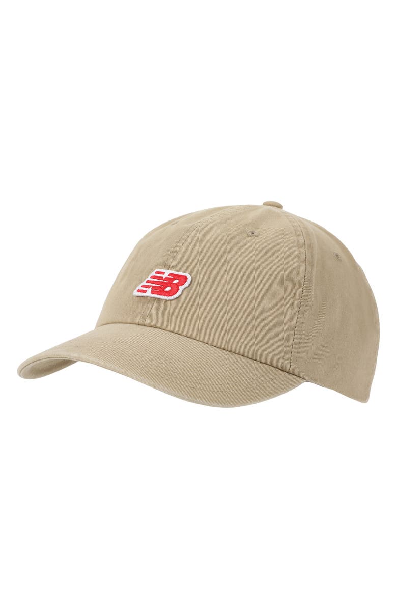 New Balance 6-Panel Logo Patch Adjustable Baseball Hat, Main, color, Stoneware