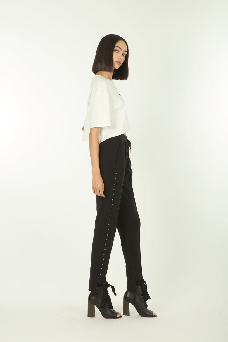 Sadye Sweatpants with Studs, Alternate, color, Black