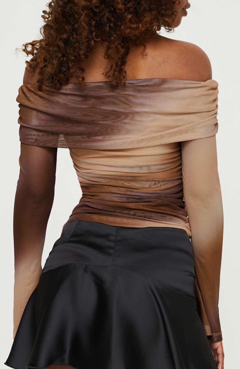 Princess Polly Lotta Ombré Stripe Off the Shoulder Mesh Top, Alternate, color,